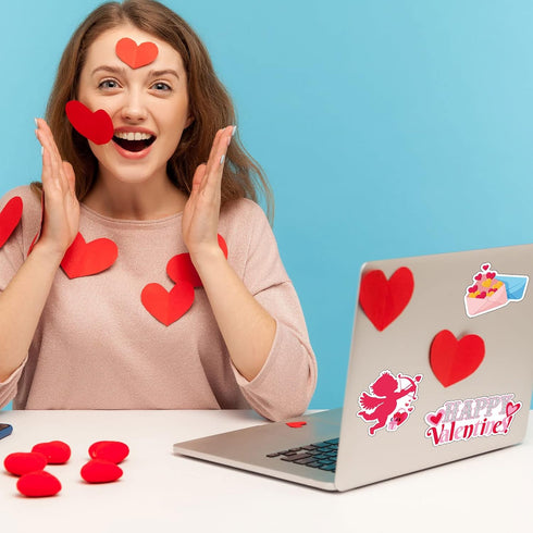 12 Pieces Valentine s Day Refrigerator Magnets, Decorative Stickers for Love Heart, Cupid, Locker - Red Lips