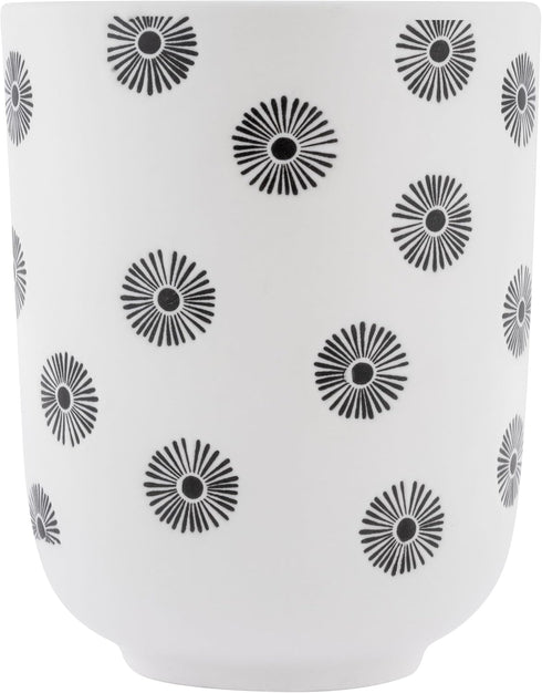 Karma Milo Utensil Holder, 4.5” x 5.5” x 4.5”, White/Black