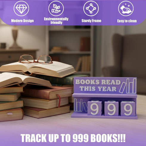 Counter, 3D Counter Books Read This Year Printed Book Tracker for Reading Goal Display, Book Sign Bookshelf Decor