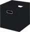 Black Foldable Storage Cubes Bins - Fabric Storage Box Organizer with Dual Handles for Home