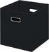 Black Foldable Storage Cubes Bins - Fabric Storage Box Organizer with Dual Handles for Home