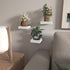 PopiShelves 4 Inch Set 3 Small Floating Shelves for Wall - Mini Square White Shelves for Bedroom, Living Room
