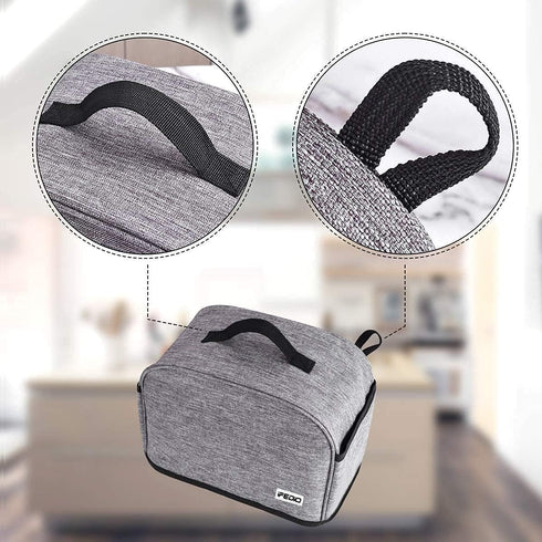 iFedio Toaster Cover 4 Slice with Storage Pockets, Washable & Waterproof Dust Cover (Grey)