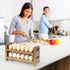 Uibyriy 2-Tier 36 Countertop Wooden Egg Holder for Eggs, Wooden Egg Holder with Carry Handle for Chicken, Duck