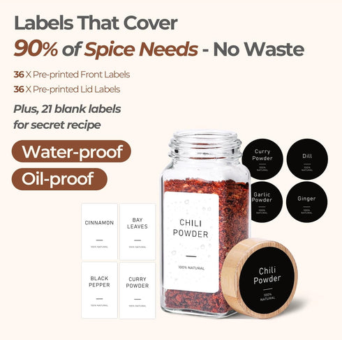 4 oz 24Pcs, 6 93 Set ComSaf Spice Jars with Label Glass Spice Jars with Extra Shaker Inserts and Labels, Seasoning