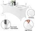 Spandex Table Cover for 6Ft, 4Ft, or 8ft Table, Universal Fitted Stretch Tablecloth for Party and Events, White