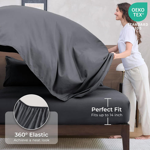 Set 7-Piece Set HEVUMYI Full Comforter - All Season Bed in a Bag Full, Ultra Soft Bedding with Comforter, Flat Sheet