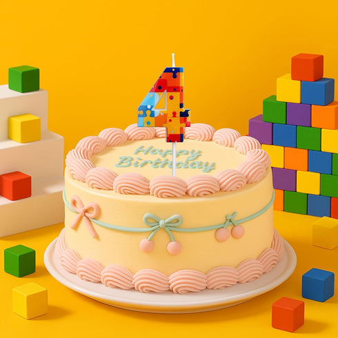 BOXOB 0 1st 2nd 3rd 4th 5th 6th 7th 8th 9th 4) Building Block Puzzle Number Birthday Cake Candles, Multicolor Block