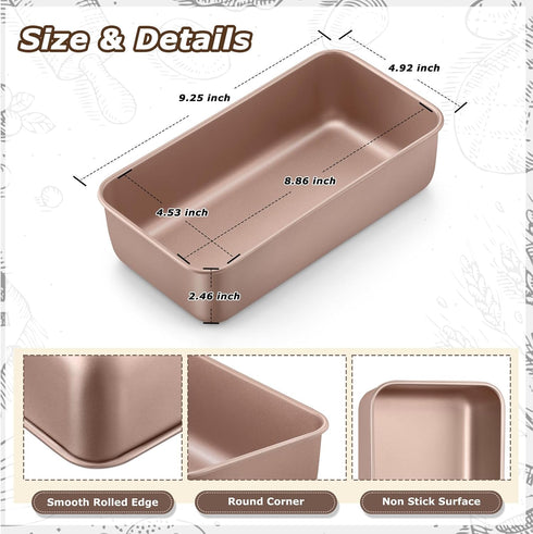 9 5 Inch LIANYU x Bread Loaf Pan for Baking, Stainless Steel Loaf Toast Baking Pans for Homemade Bread Meatloaf Lasagna