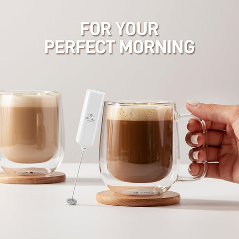 Mini & Mighty Milk Frother Wand Powerful Handheld Coffee Frother, Battery Operated Drink Mixer Compact Pocket Size