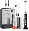 Secretbase Rechargeable Milk Frother Mixer, Cordless USB with Charging Base and SS Pitcher - 3 Speed Handheld Frother