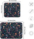 Dish Drying Mat for Kitchen Counter, Colorful Flowers Black Absorbent Drying Matt for Dishes Sink 16'' x 18''