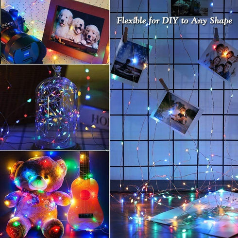 33FT 100 Joomer Fairy String Lights LEDs Plug in Fairy Lights Indoor Copper Wire String Light DIY for Bedroom, Parties