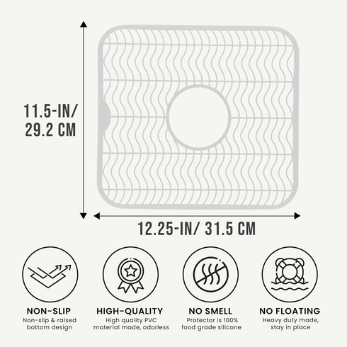 DecorRack 2 Pack Plastic Sink Protectors, 12" x 11" Dish Rack, Protects Kitchen Sink from Damage
