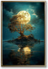 Gothic Landscape Wall Art, Vintage Sky Painting, Dark Academia Canvas Print, Abstract Landscape Pictures 16x24inch No