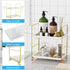 FSyueyun 2-Tier Bathroom Counter Organizer, Tool-Free Installation Makeup Skincare Shelf, Gold Vanity Stand