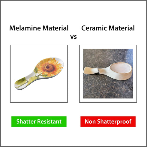 UPware Melamine Spoon Rest (Sunflower) - 9.625 Inch Kitchen Utensil Holder for Counter