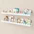 Fun Memories 32 Inch White Floating Shelf, Scalloped Picture Ledge for Nursery,