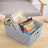 6-Pack Plastic Weave Storage Basket Sets, Light Gray