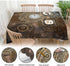 Beabes Clock Gears Tablecloth, Rusty Steampunk Design for Rectangle Tables, 52"X70" Indoor Outdoor Cover