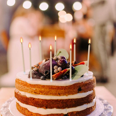 BEAN LIEVE 24-Count Birthday Candles - Long Thin Slow Burning Cake Candles for Birthday and Wedding Decoration