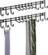 Closet Wall Mount Metal Accessory Organizer and Storage Center mDesign - 12 Hooks, 2 Pack, Matte Black for Ties, Belts,
