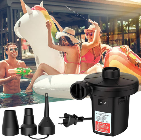 3 Nozzles, 110V-120V Quick-Fill Electric Air Pump with AC Portable Inflator Deflator for Inflatables Pool Float Toys