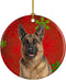 Caroline's Treasures Red Snowflakes Holiday Christmas German Shepherd Ceramic Ornament