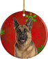 Caroline's Treasures Red Snowflakes Holiday Christmas German Shepherd Ceramic Ornament