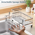 Countertop Consumest Sponge Holder for Kitchen Sink - Auto Draining Sink Caddy Organizer with Detachable Rack, High