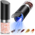 Sangcon Gravity Electric Salt and Pepper Grinder Set with Dust Cover, Battery