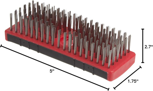 Red Devil 4166 7-Inch Stainless Steel Scrub Brush with Soft Grip