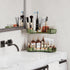 Asayuee 2-Tier Counter Countertop 2 Corner Bathroom Organizer with Top Toothbrush Holders,Large Makeup Organizer
