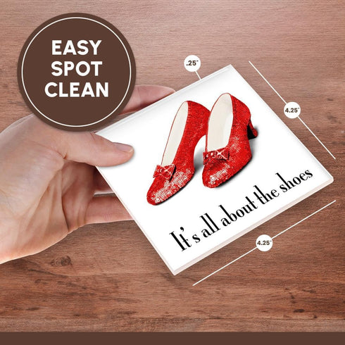 3dRose CST_108339_3 Its All About The Shoes Ceramic Tile Coasters, Set of 4
