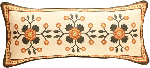bilin gaier Brown Throw Pillow Covers Set of 1,Floral Farmhouse Linen Accent