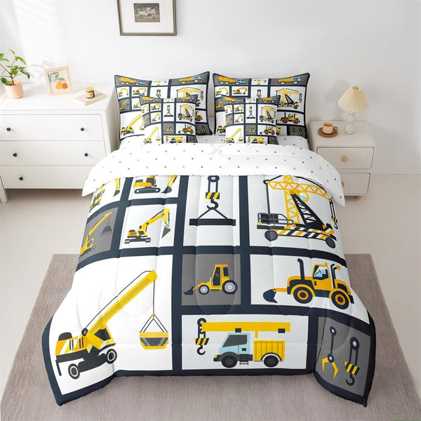 Feelyou Kids Construction Comforter Set Full Size 7 Pcs Boys Construction Site