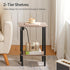 2-Tier BG240UBZ01 HOOBRO Narrow Side Table, Slim End Table with Charging Station, Skinny Nightstand with Open Storage
