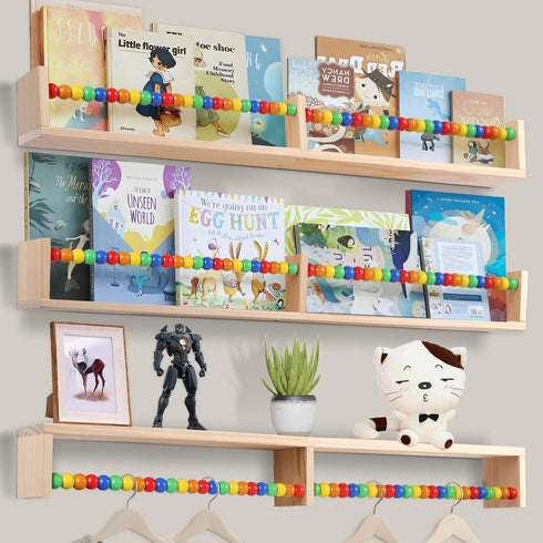 birola 32 inches Set 3,Wall Nursery Book Shelves of Bookshelves for Kids,Nursery Shelves for Bookshelf Wall,Book Shelf