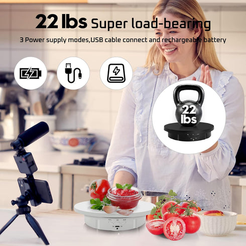 3 in1 5.74 /7.08/ 8.66 inch 22lbs Load360 (3 in1 JAYEGT Motorized Rotating Display Stand with Replacement CoverMax