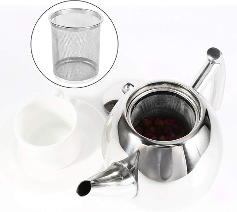 Stainless Steel Teapot with Filter, Easy Pour Coffee Pot Kettle for Home and Office, 1000ml Capacity