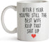 YouNique Designs 1 Year Anniversary Coffee Mug for Her, 11 Ounces, 1st Wedding Anniversary Cup for Wife, White