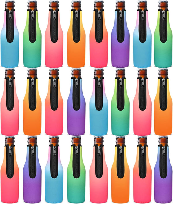 Beer Bottle Cooler Sleeves,Standard Zip-up Extra Thick Neoprene Insulated Sleeve-Keep Beer Cold