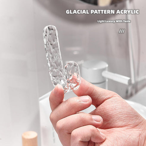 Self Adhesive Hooks 8 Pcs Acrylic Hook Wall Hooks for Bathroom Kitchen Office Sticky Hooks for Door Closet Decorative Wall Hanger Waterproof Home Improvement Utility Hook for Hanging Coat Hat Key by Chchmu