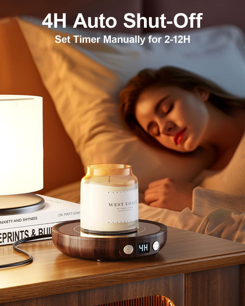 36W 130-176 2-12H SWEETFULL Mug Warmer - Upgraded Coffee Cup Warmer for Desk with Digital Display, Timer Auto Shut Off