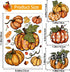 YUJUN 6 Sheets Thanksgiving Fall Window Clings, Pumpkin Maple Leaves Oil Painting Decals for Autumn Home Decor and
