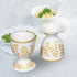 Set 2 Cinf Ceramic Egg Cup of Champagne Gold Porcelain Holder Breakfast Boiled Cooking Easy to Clean Childhood Memories