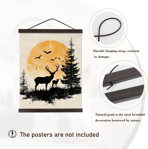 13x19 13x22 13x24 13") Artmag Magnetic Poster Hanger Frame, Light Wood Wooden Magnet Canvas Artwork Print Poster