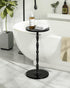 Round Side Table, Drink Table for Small Spaces, Vintage Accent Side Table, Pedestal End Tables for Bedroom, Living