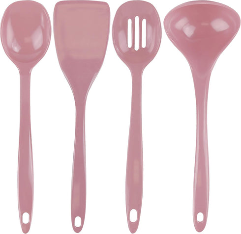 Reston Lloyd 100% Melamine Kitchen Utensil Set, Set of 4, Non Scratching Ladle, Spoon, Slotted Spoon & Spatula, Easy To
