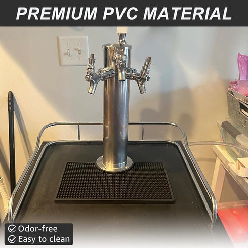 MRbrew Beer Drip Tray, Non-Slip PVC Kegerator Surface Mount Drip Tray Mat for Beverage Bar